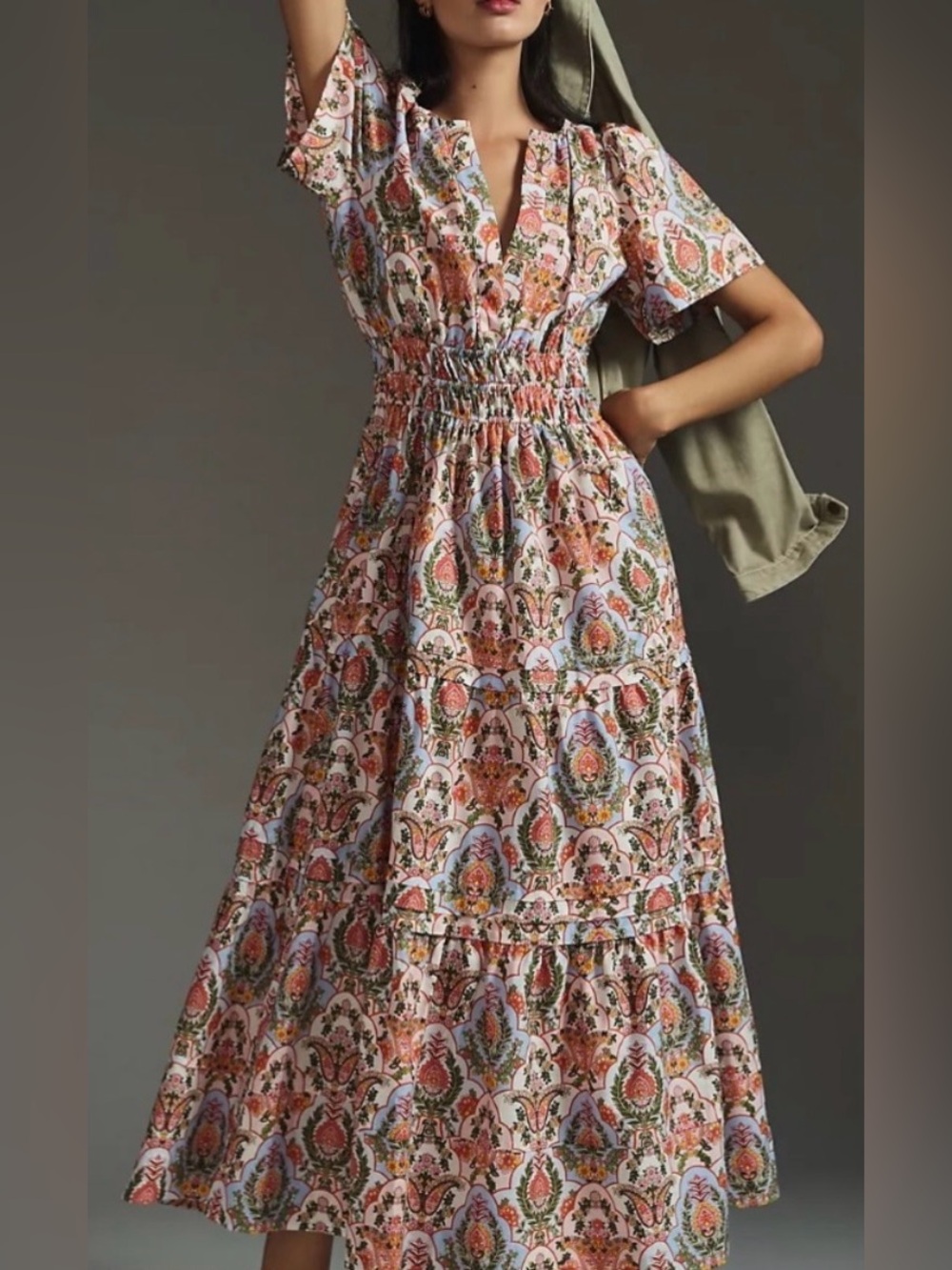 Anthropologie The Somerset Maxi Dress with pockets 100% cotton size XL